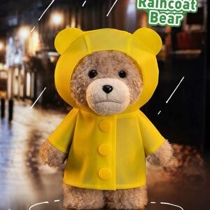 POP MART Ted2 Teddy Bear Action Plush Pendant - Raincoat Bear